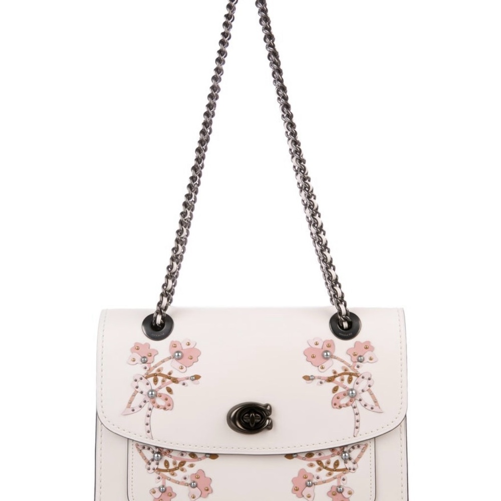 Floral Embellished White Bag